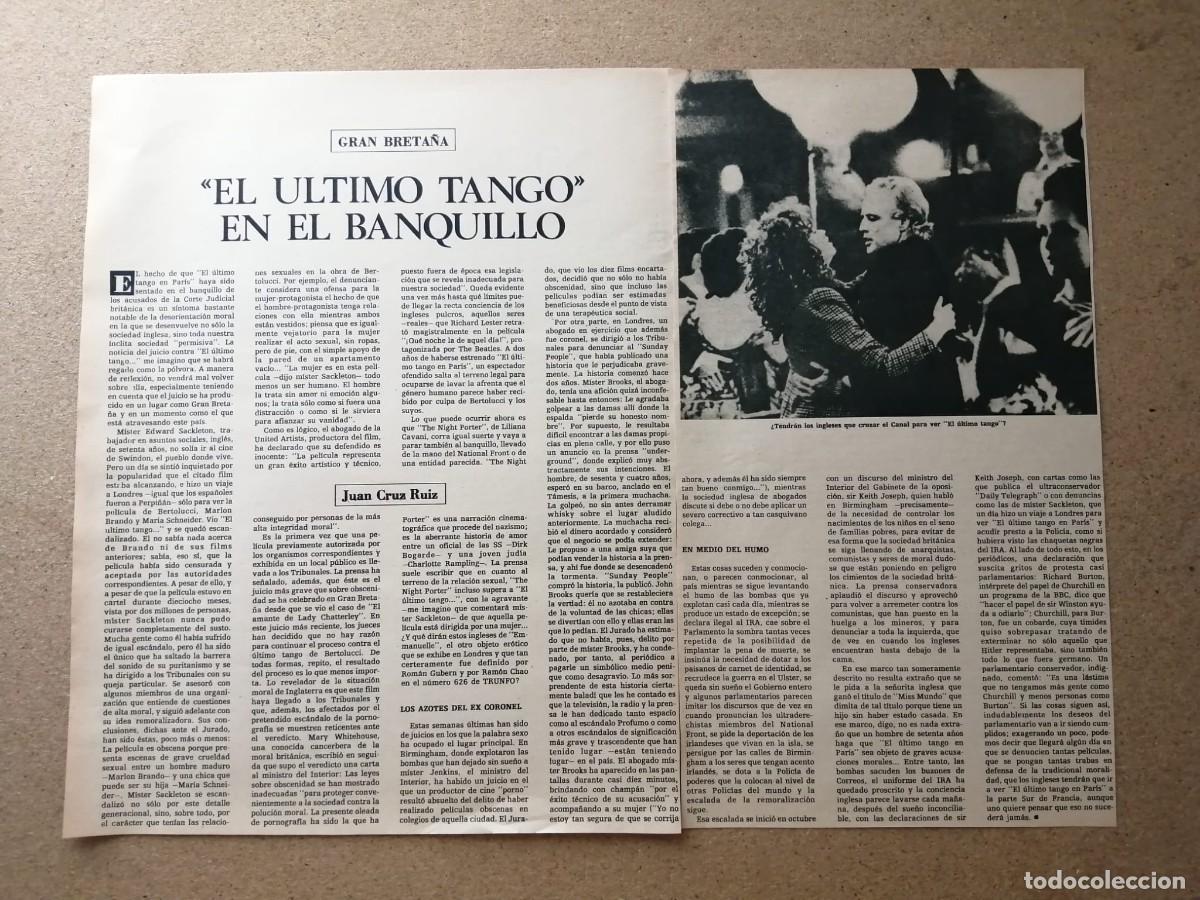 Otros Art&iacute;culos de Coleccionismo en Papel: REPORTAJE. EL ULTIMO TANGO EN PARIS, EN EL BANQUILLO