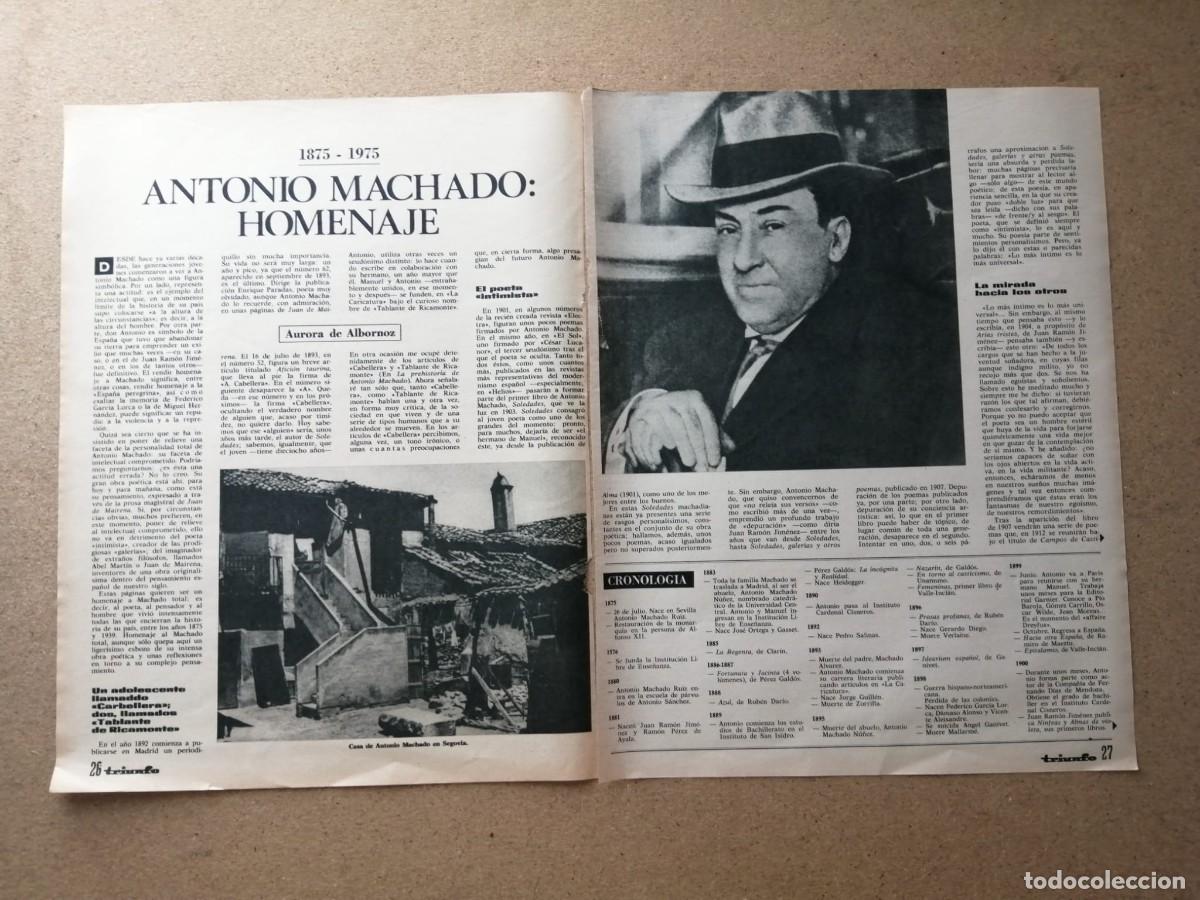 Otros Art&iacute;culos de Coleccionismo en Papel: REPORTAJE. HOMENAJE A ANTONIO MACHADO
