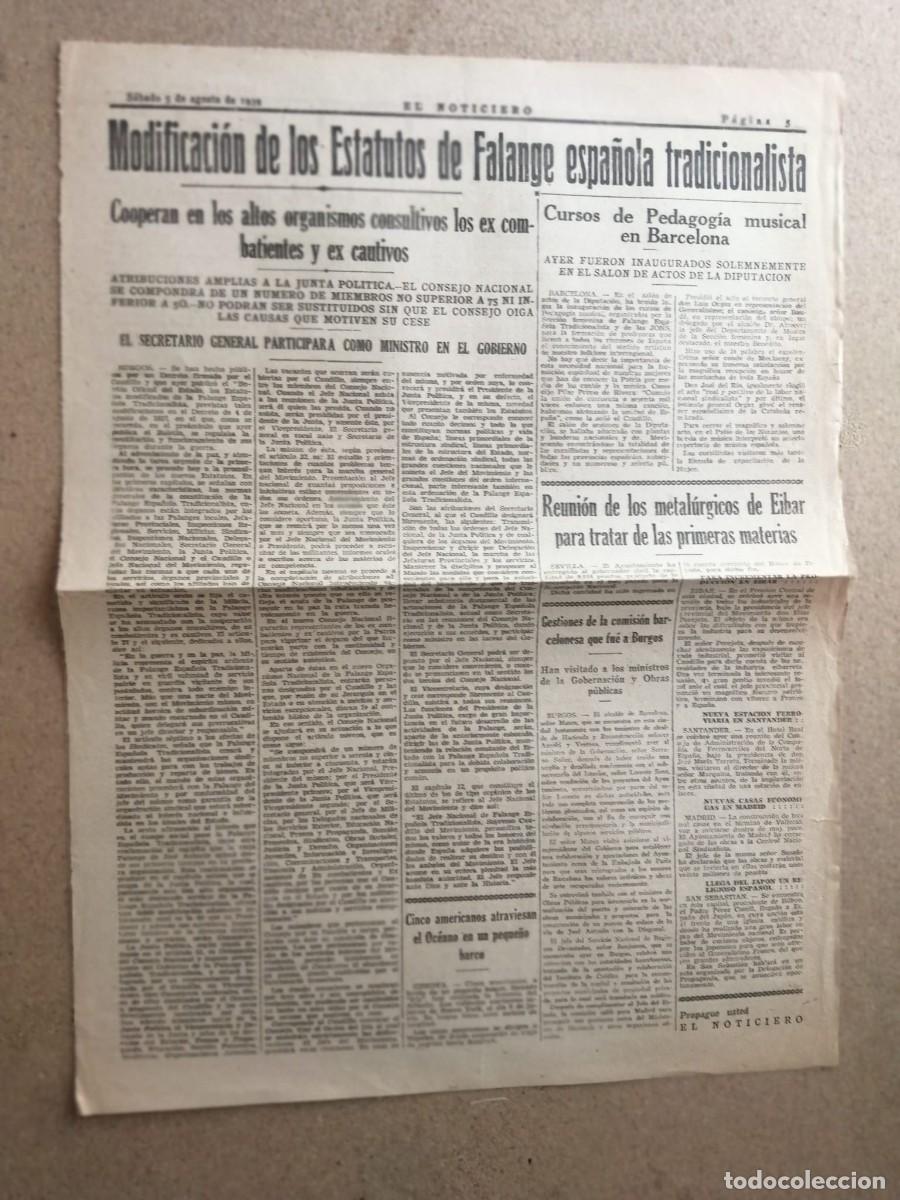 Otros Art&iacute;culos de Coleccionismo en Papel: NOTICIA DE PRENSA. MODIFICACION DE LOS ESTATUTOS DE FALANGE ESPA&Ntilde;OLA TRADICIONALISTA (1939)