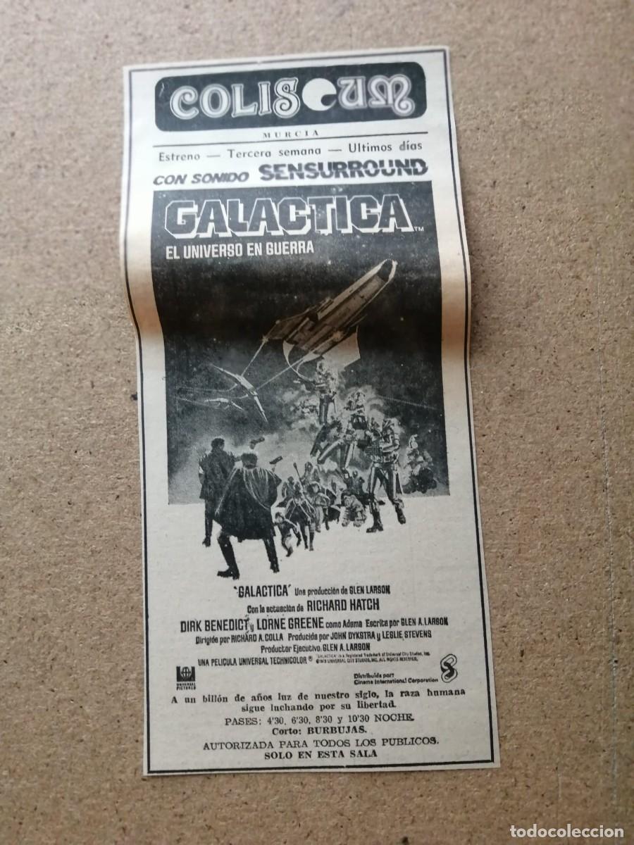 Otros Art&iacute;culos de Coleccionismo en Papel: ANUNCIO PRENSA PELICULA. GALACTICA (LORNE GREENE - DIRK BENEDICT - RICHARD HATCH - RAY MILLAND)