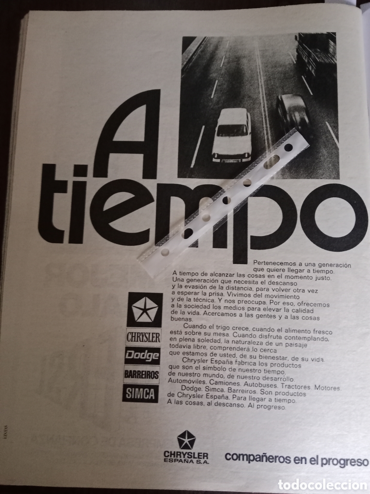 Otros Art&iacute;culos de Coleccionismo en Papel: Publicidad autom&oacute;vil Chrysler Dodge Barreiros de 1973