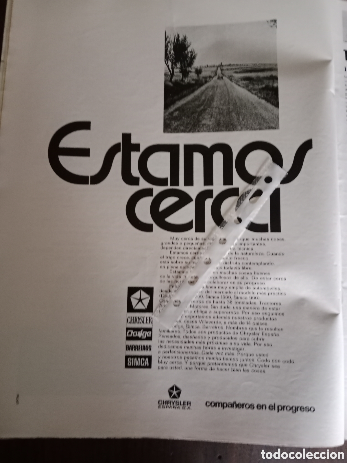 Otros Art&iacute;culos de Coleccionismo en Papel: publicidad autom&oacute;vil Chrysler Dodge Barreiros de 1973