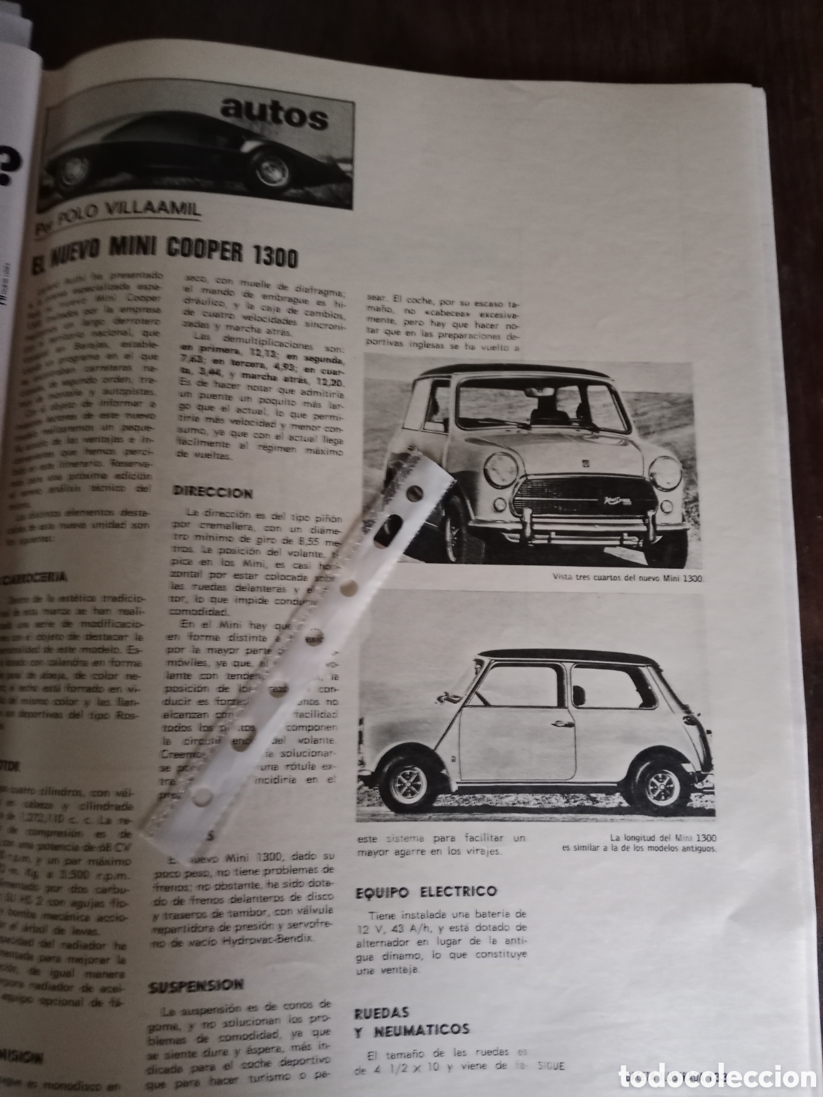 Otros Art&iacute;culos de Coleccionismo en Papel: Reportaje autom&oacute;vil mini Cooper 1300 authi de 1973