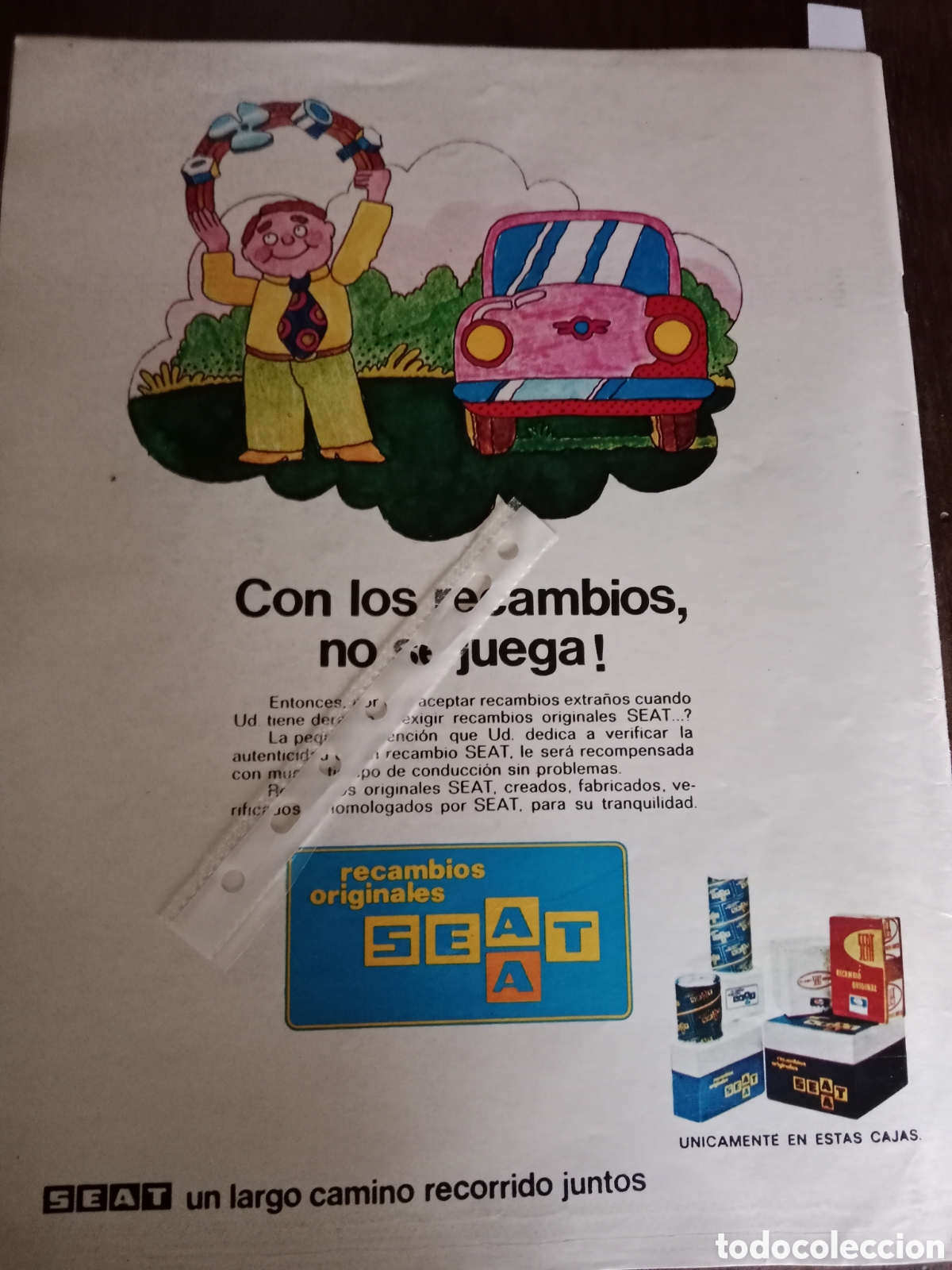 Otros Art&iacute;culos de Coleccionismo en Papel: Publicidad autom&oacute;vil seat recambios de 1973