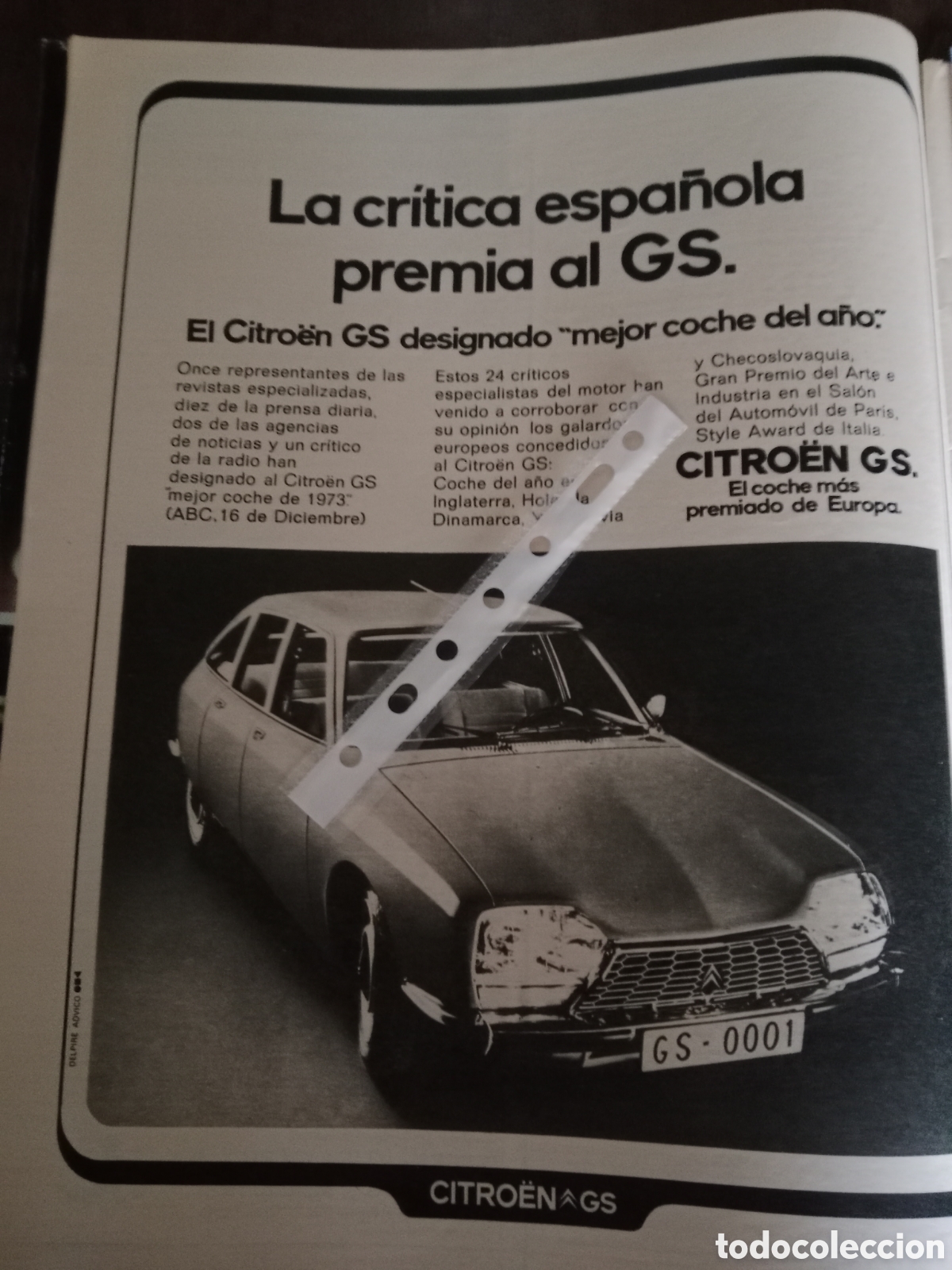 Collectionnisme Papier divers: publicidad autom&oacute;vil Citroen gs de 1974