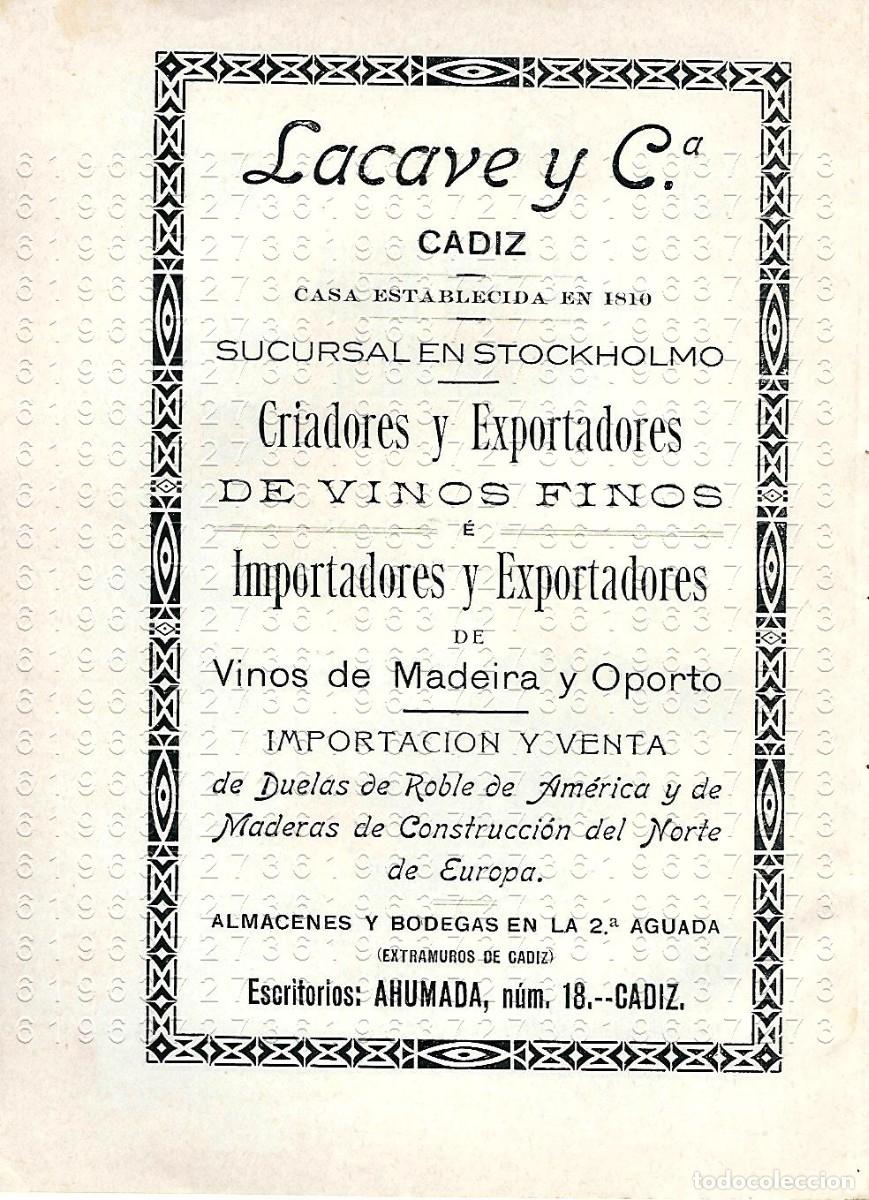 Collectionnisme Papier divers: CADIZ LACAVE VINOS FINOS PUBLICIDAD CLIPPING ANTIGUO 14X9 M22