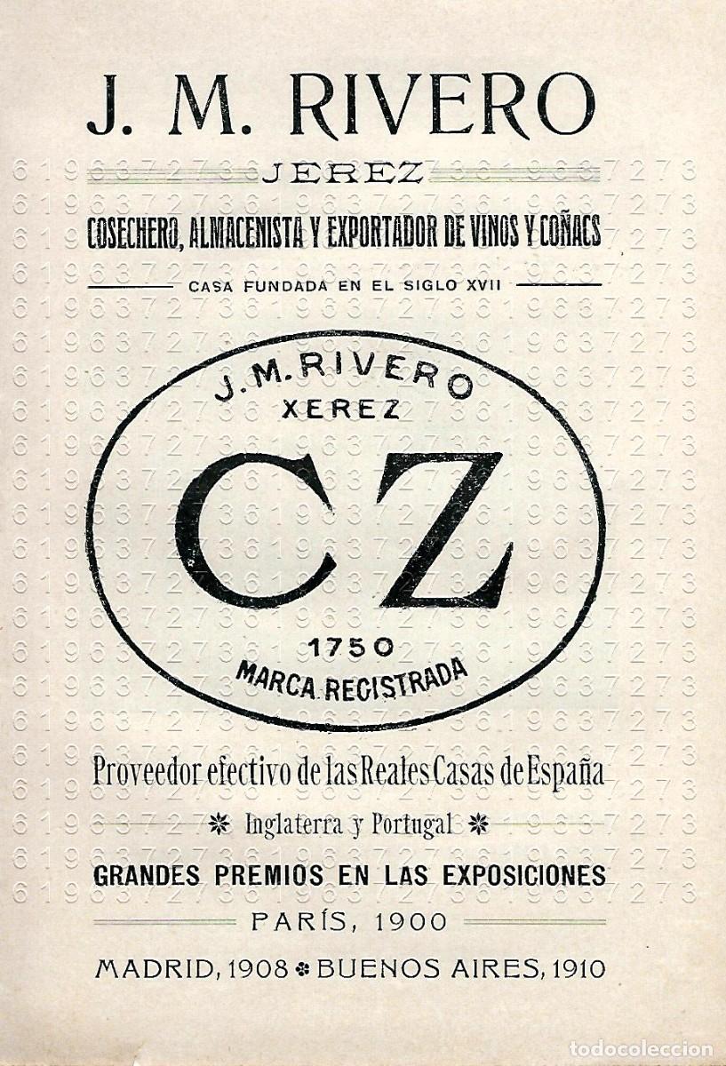 Sammelleidenschaft Andere Papierartikel: JEREZ DE LA FRONTERA JM RIVERO CZ VINOS PUBLICIDAD CLIPPING ANTIGUO 14X9 M22