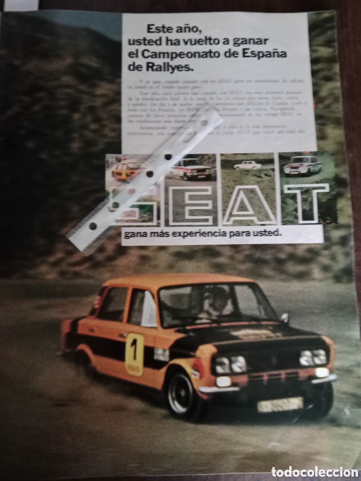 Sammelleidenschaft Andere Papierartikel: Publicidad autom&oacute;vil Seat 1430 de 1974 rally