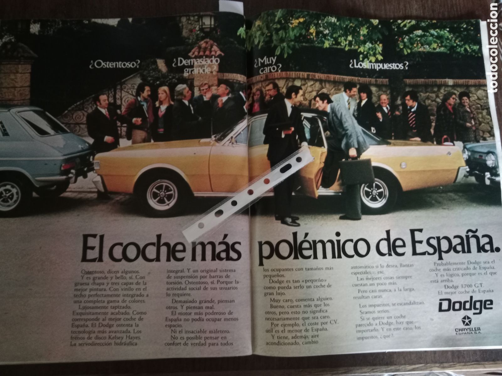 Otros Art&iacute;culos de Coleccionismo en Papel: Publicidad autom&oacute;vil Dodge 3700 GT de 1974