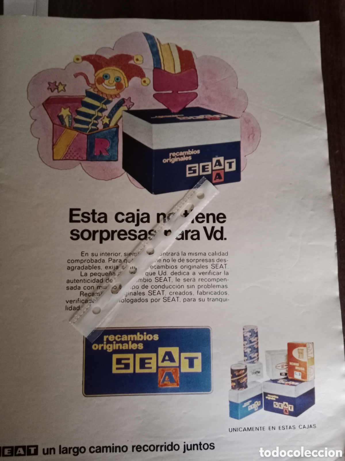 Otros Art&iacute;culos de Coleccionismo en Papel: Publicidad autom&oacute;vil Seat de 1973 recambios