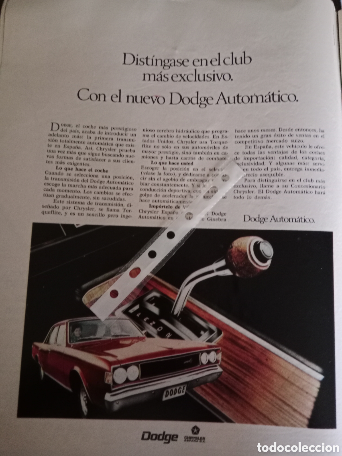 Otros Art&iacute;culos de Coleccionismo en Papel: Publicidad autom&oacute;vil Dodge dart de 1973