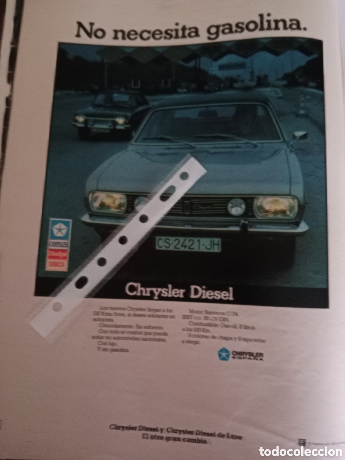 Otros Art&iacute;culos de Coleccionismo en Papel: Publicidad autom&oacute;vil Chrysler 180 de 1975