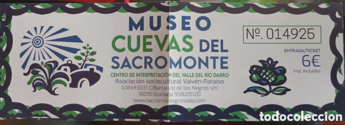 Otros Art&iacute;culos de Coleccionismo en Papel: ENTRADA MUSEO DEL SACROMONTE