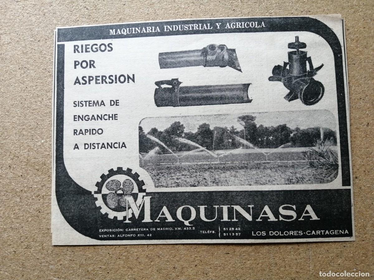 Otros Art&iacute;culos de Coleccionismo en Papel: ANUNCIO. MAQUINASA, MAQUINARIA INDUSTRIAL Y AGRICOLA (LOS DOLORES DE CARTAGENA)