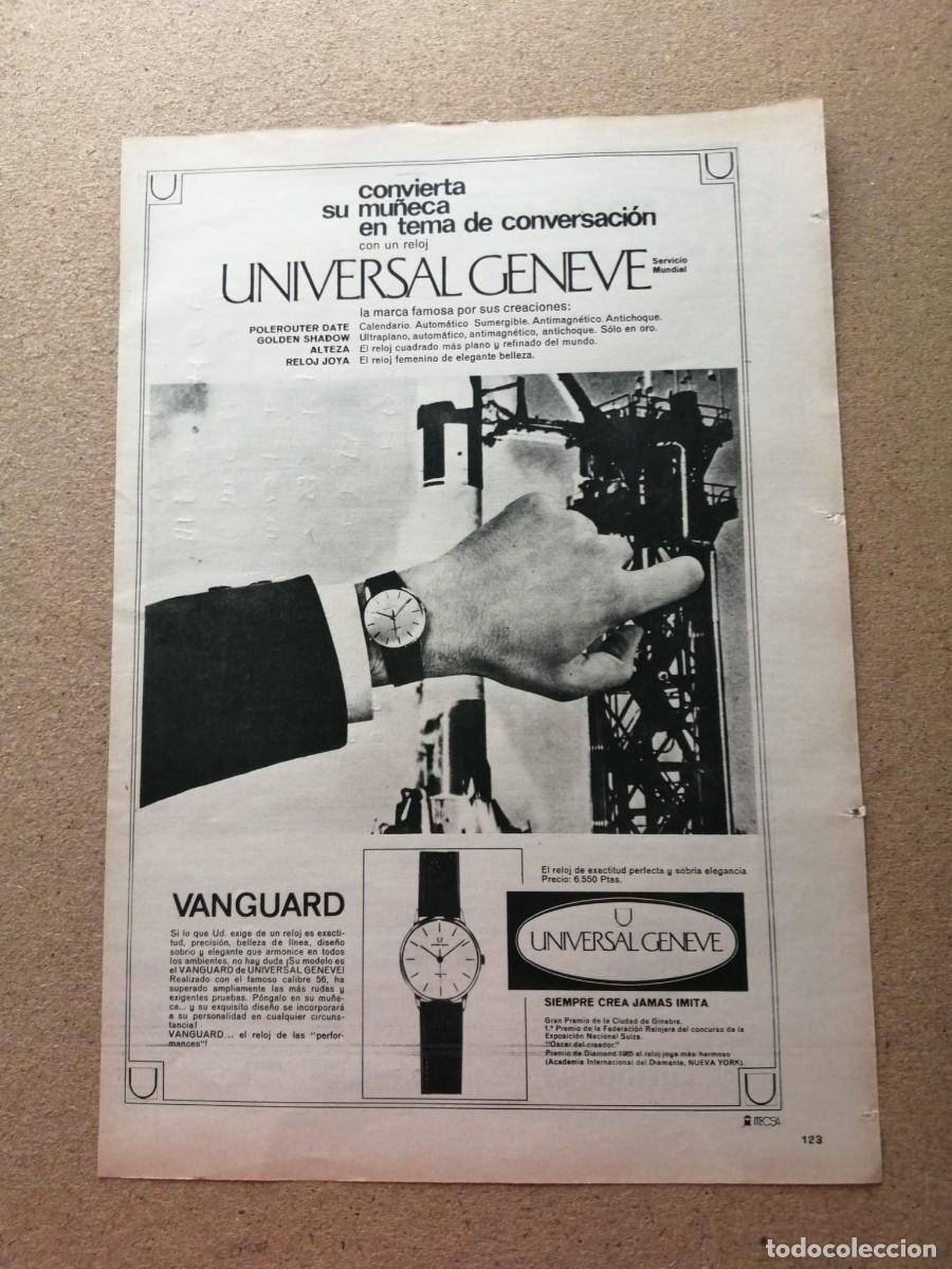 Otros Art&iacute;culos de Coleccionismo en Papel: ANUNCIO. RELOJ UNIVERSAL GENEVE