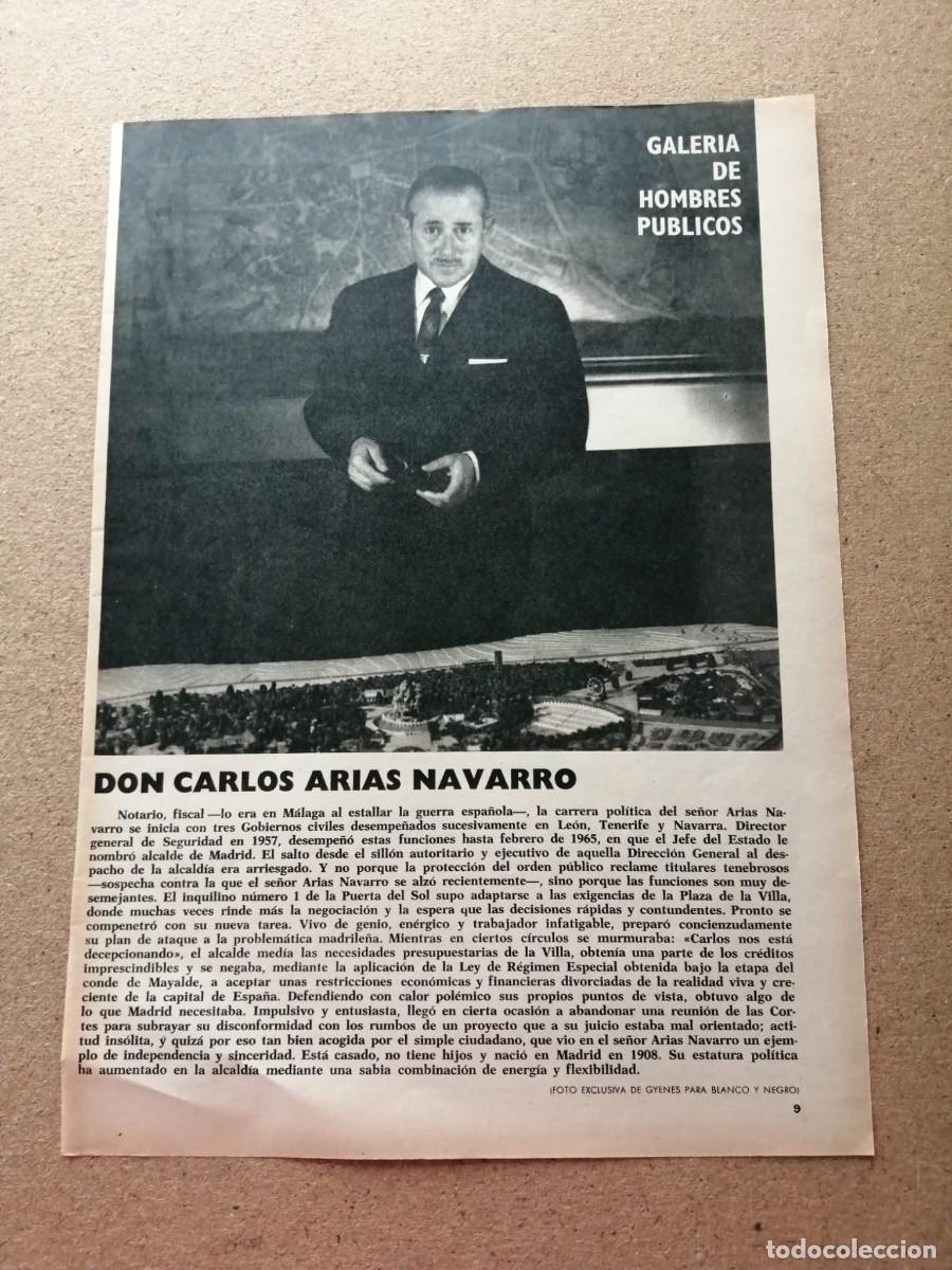 Collectionnisme Papier divers: ARTICULO DE PRENSA. CARLOS ARIAS NAVARRO