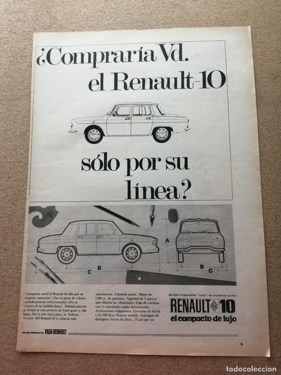 Otros Art&iacute;culos de Coleccionismo en Papel: ANUNCIO. RENAULT 10, EL COMPACTO DE LUJO