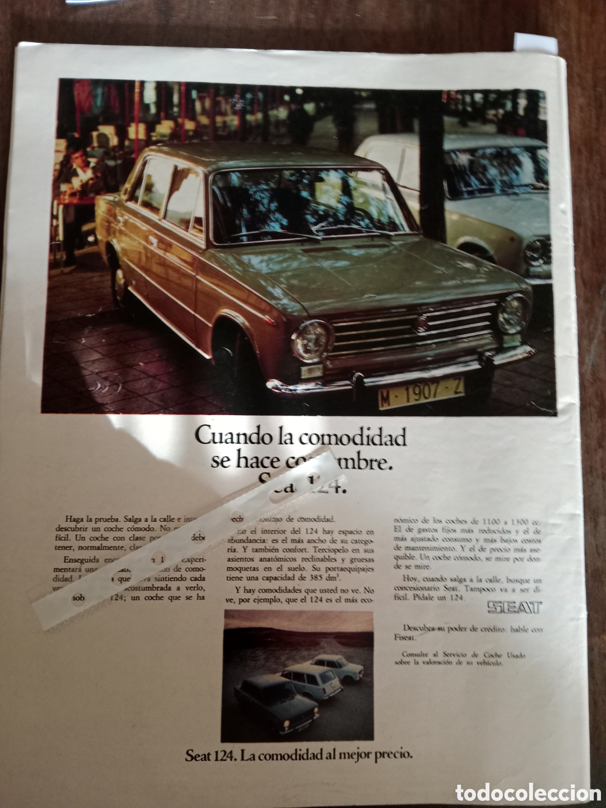 Otros Art&iacute;culos de Coleccionismo en Papel: Publicidad autom&oacute;vil Seat 124 de 1975