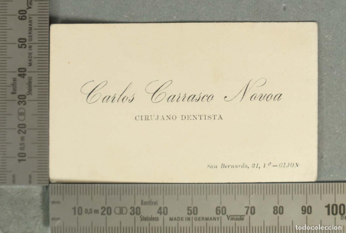 Collectionnisme Papier divers: TARJETA. Carlos Carrasco Novoa CIRUJANO DENTISTA GIJON