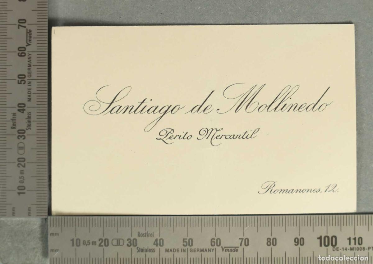 Collectionnisme Papier divers: TARJETA. Santiago de Mollinedo Perito Mercantil