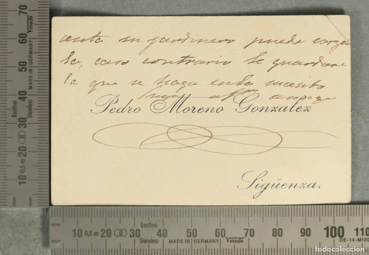 Collectionnisme Papier divers: TARJETA. Pedro Moreno Gonzalez SIG&Uuml;ENZA