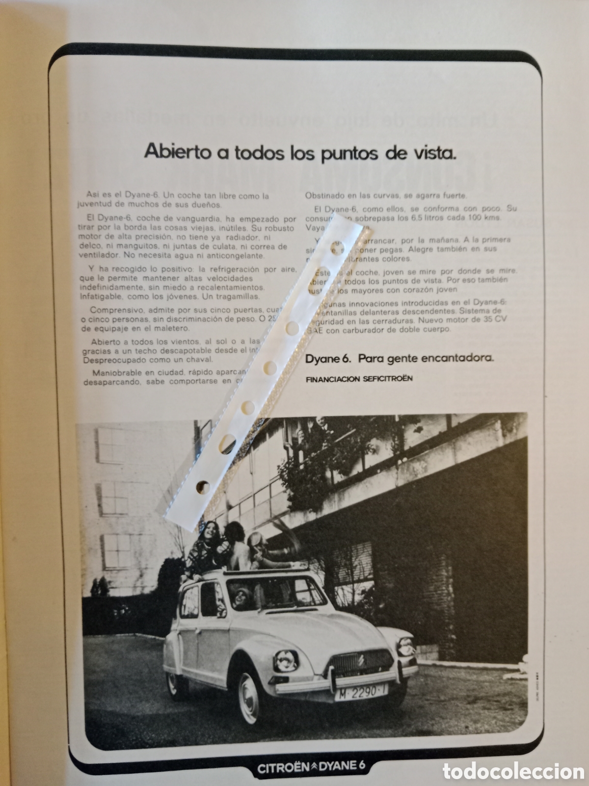 Otros Art&iacute;culos de Coleccionismo en Papel: Publicidad autom&oacute;vil Citroen dyane de 1973