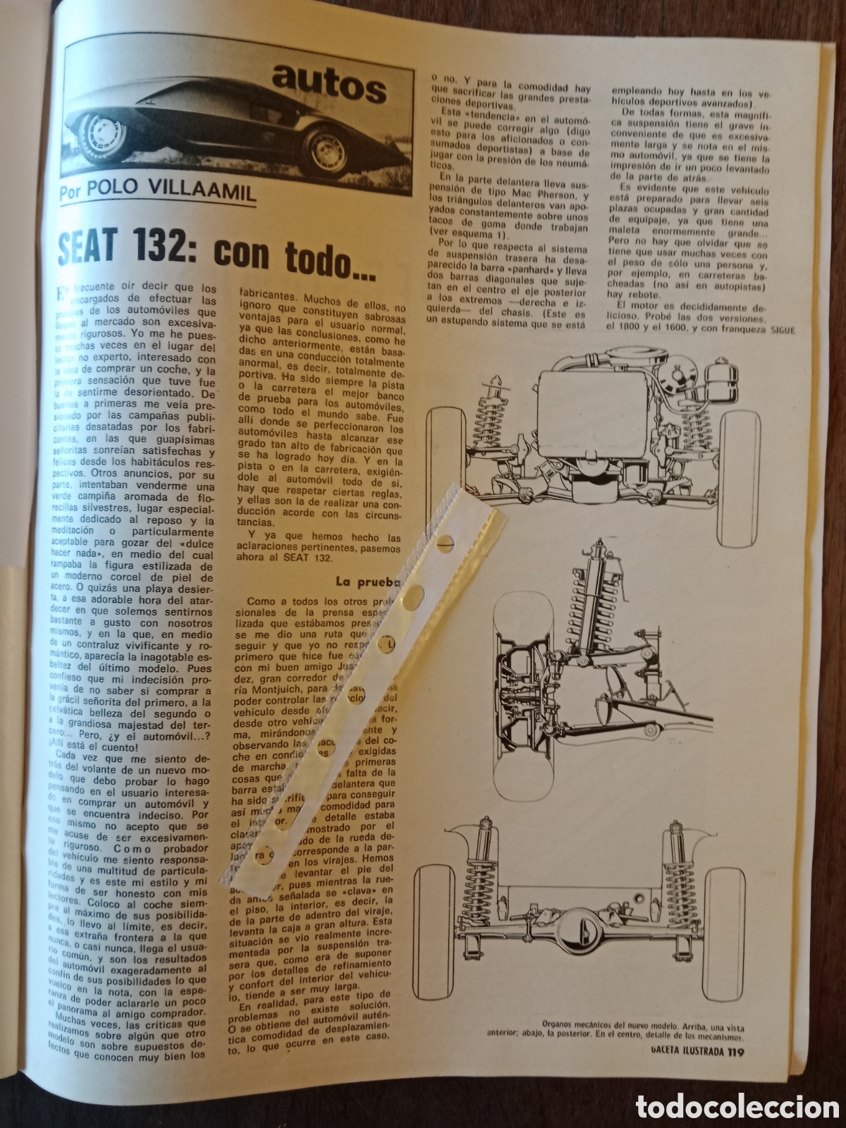 Otros Art&iacute;culos de Coleccionismo en Papel: Reportaje autom&oacute;vil Seat 132 de 1973