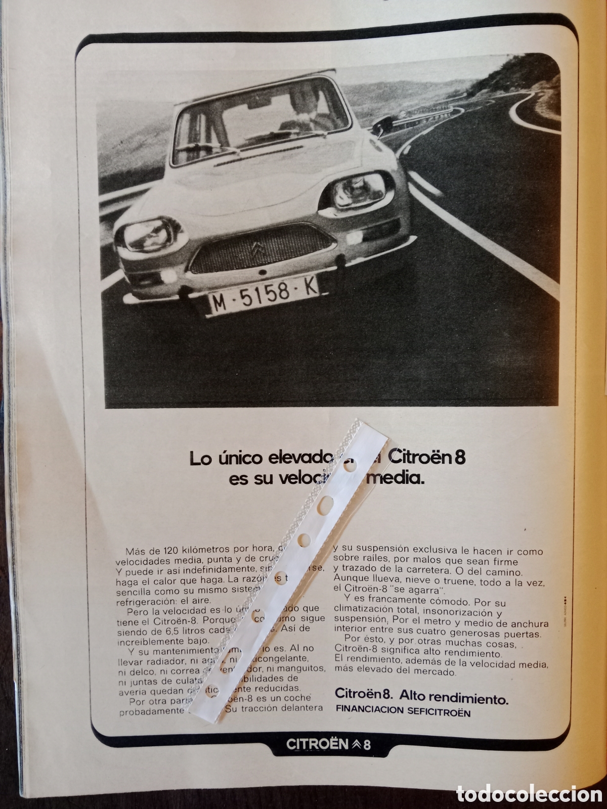 Otros Art&iacute;culos de Coleccionismo en Papel: Publicidad autom&oacute;vil Citroen 8 de 1973