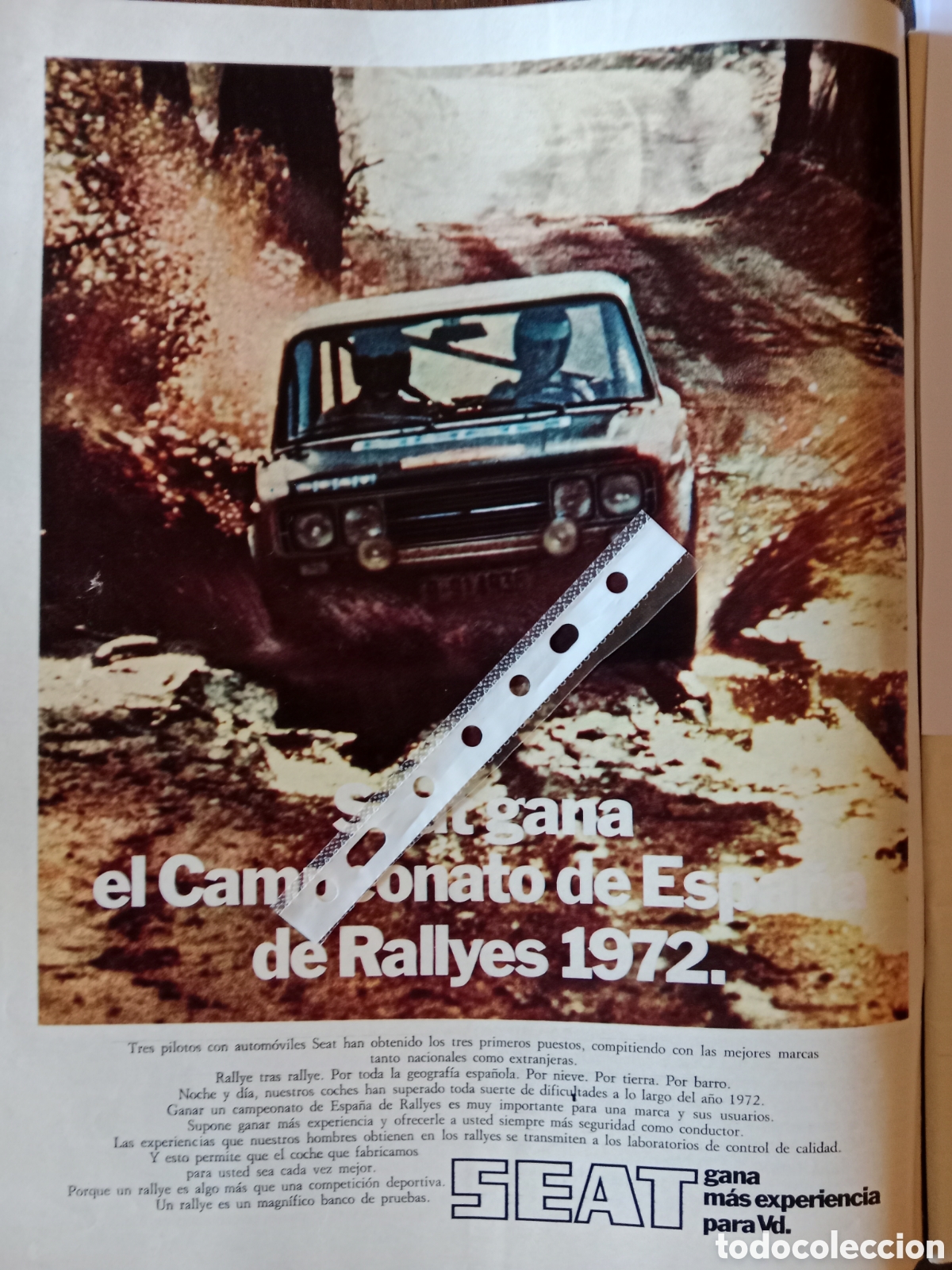 Otros Art&iacute;culos de Coleccionismo en Papel: Publicidad autom&oacute;vil Seat 1430 campe&oacute;n rally de 1973