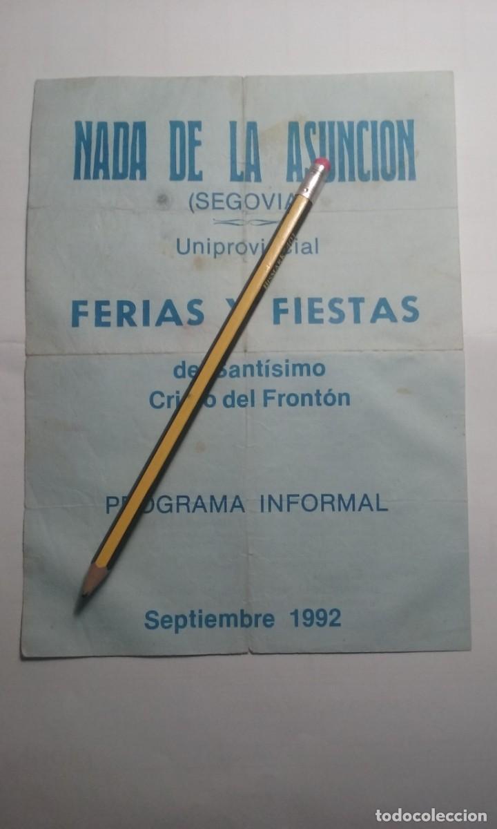 Altri oggetti di carta: NAVA DE LA ASUNCION. PROGRAMA INFORMAL DE FIESTAS. SEPTIEMBRE 1992.