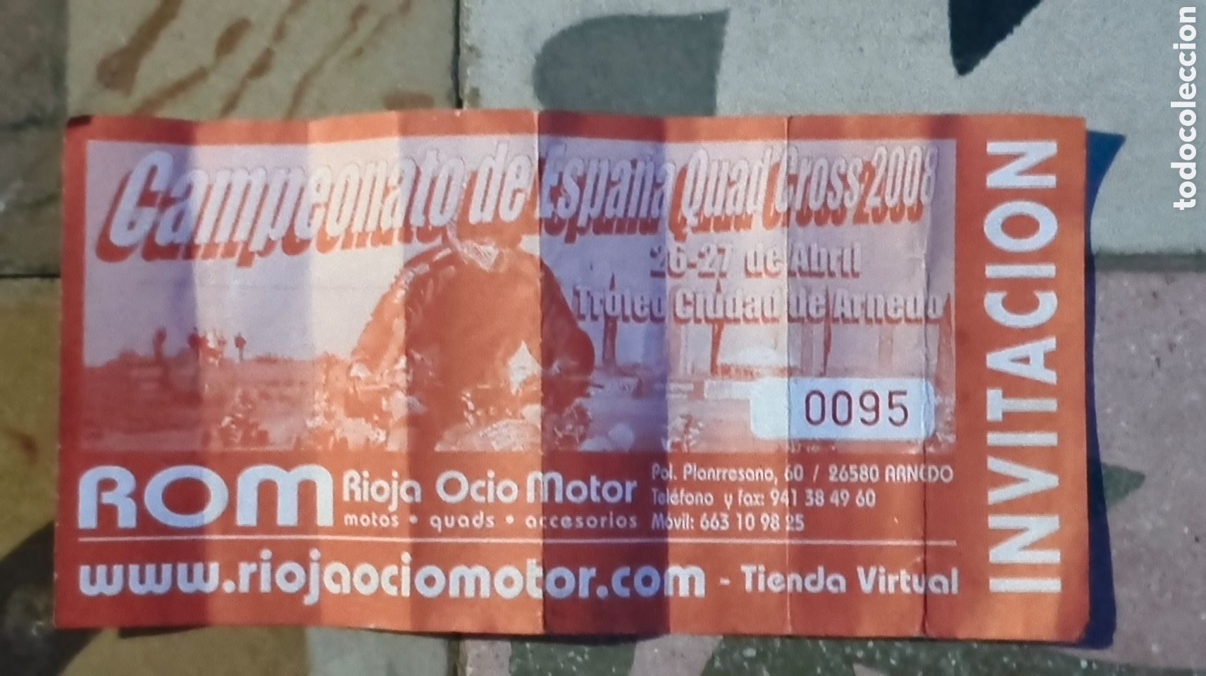 Otros Art&iacute;culos de Coleccionismo en Papel: Entrada campeonato de Espa&ntilde;a quard Cross Arnedo La Rioja