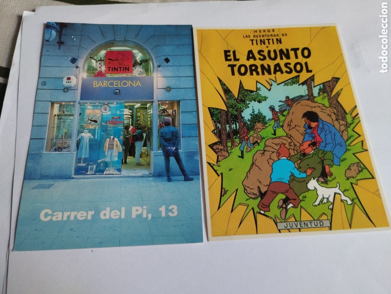 Collectionnisme Papier divers: Lote de 2 postales de Tint&iacute;n s&iacute;n escribir