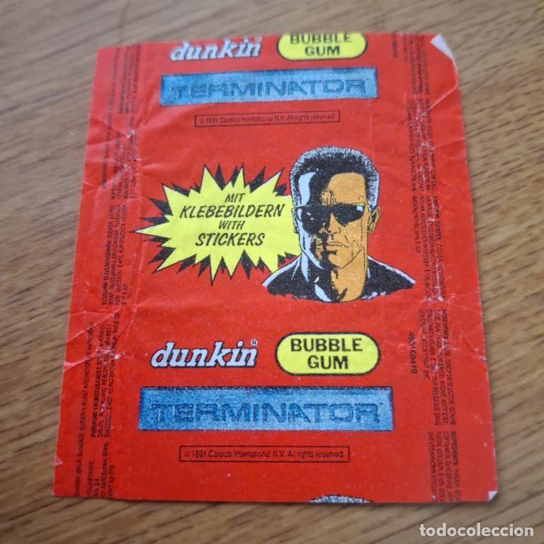 Otros Art&iacute;culos de Coleccionismo en Papel: Envoltura de chicle Terminator, Dunkin Espa&ntilde;a