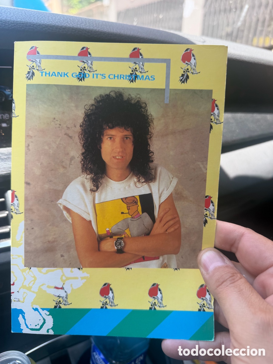 Otros Art&iacute;culos de Coleccionismo en Papel: Postal postales Queen 'Brian May' 1985 Official Pre-Signed Fan Club Christmas Xmas Card
