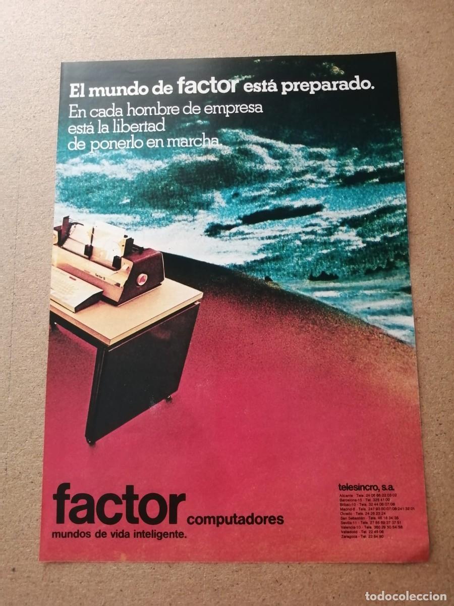 Otros Art&iacute;culos de Coleccionismo en Papel: ANUNCIO. FACTOR COMPUTADORES