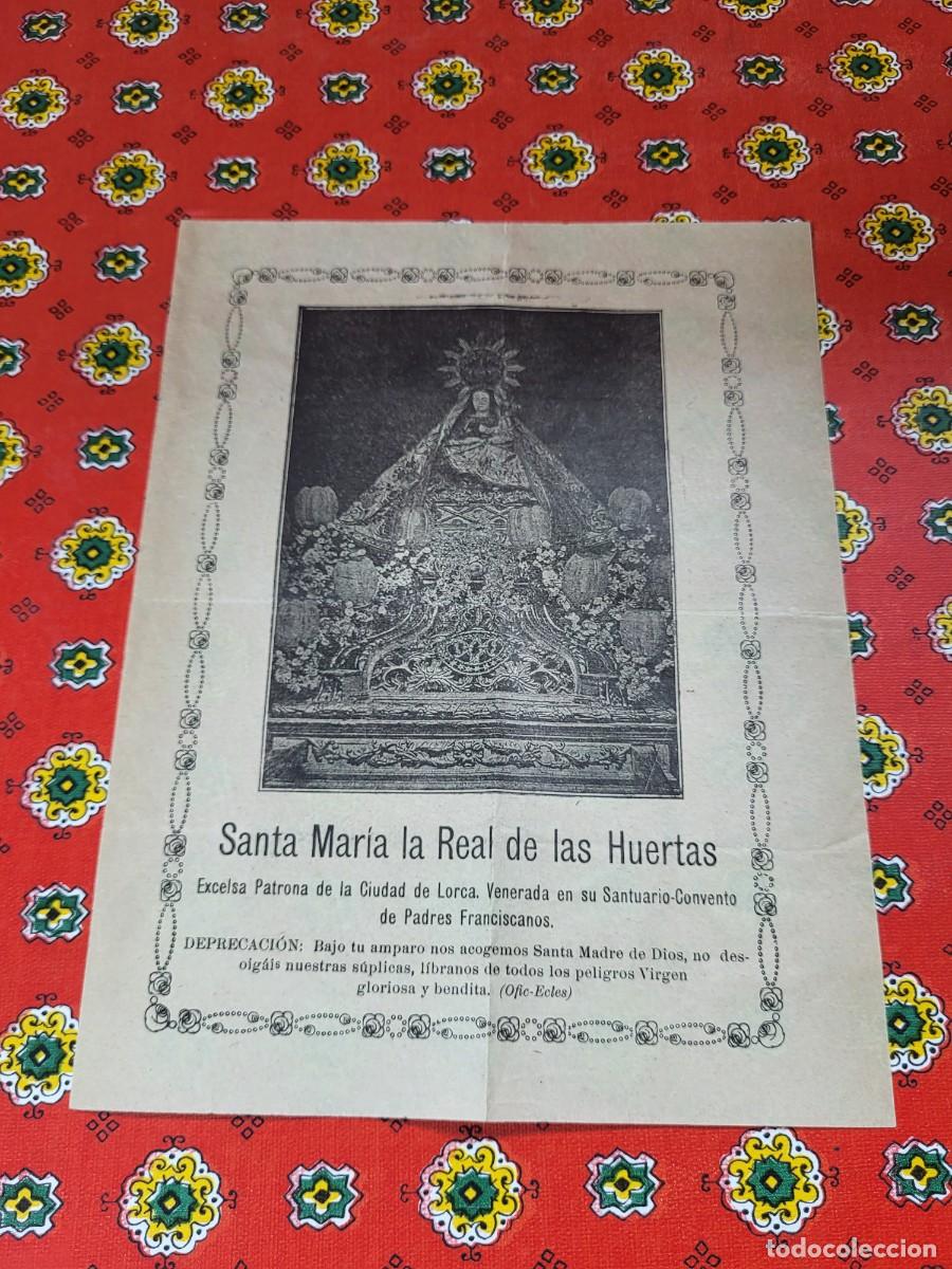 Otros Art&iacute;culos de Coleccionismo en Papel: SANTA MARIA LA REAL DE LAS HUERTAS PATRONA LORCA MURCIA FRANCISCANOS