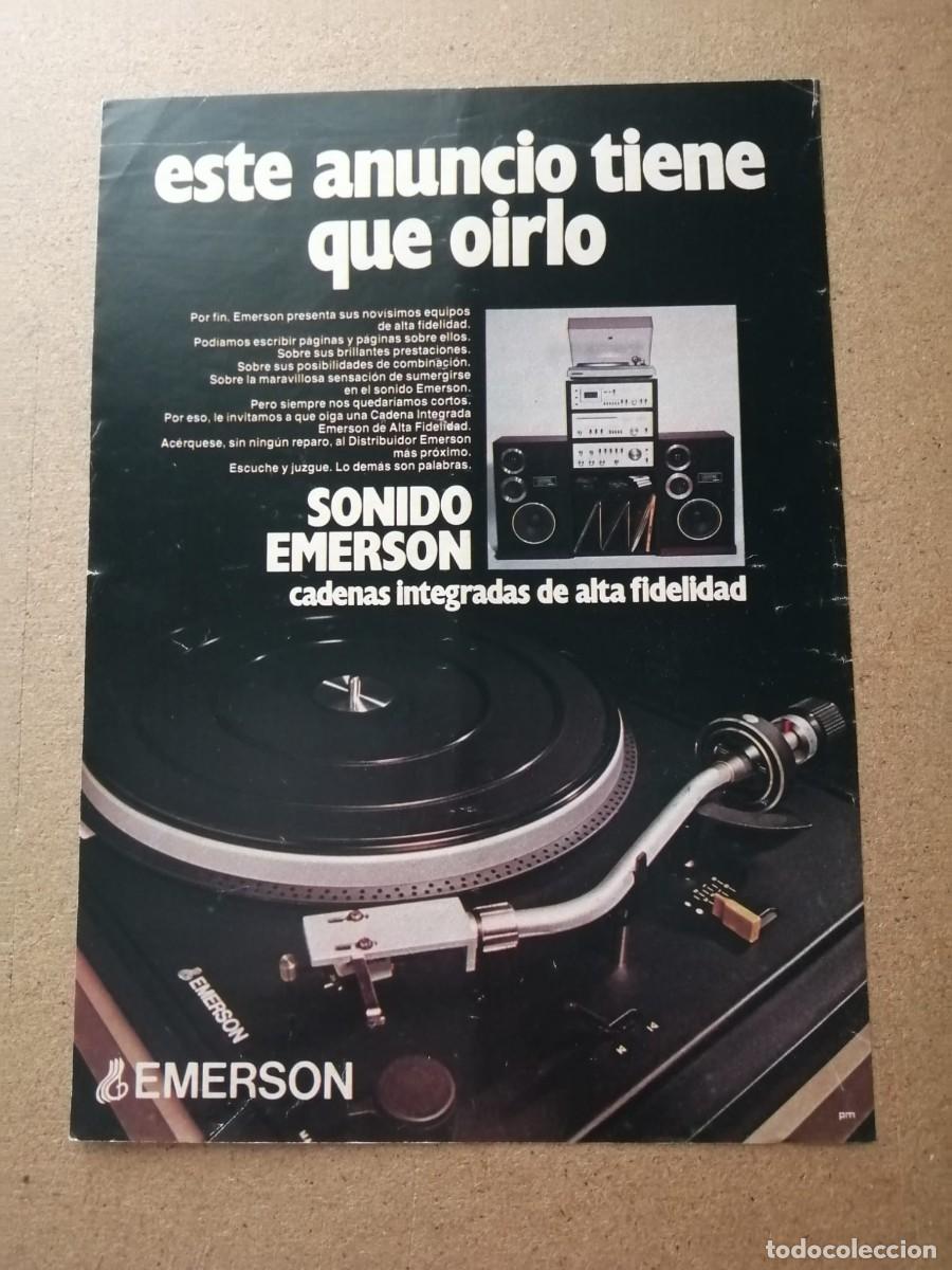 Otros Art&iacute;culos de Coleccionismo en Papel: ANUNCIO. CADENAS ALTA FIDELIDAD EMERSON