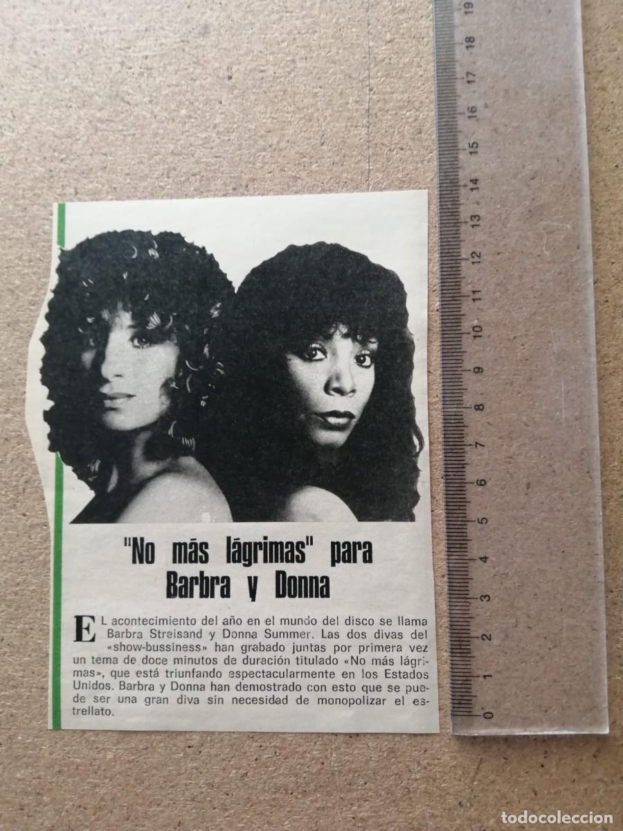 Otros Art&iacute;culos de Coleccionismo en Papel: ARTICULO. BARBRA STREISAND Y DONNA SUMMER GRABAN EL TEMA MUSICAL &rdquo;EOUGH IS ENOUGH&rdquo;