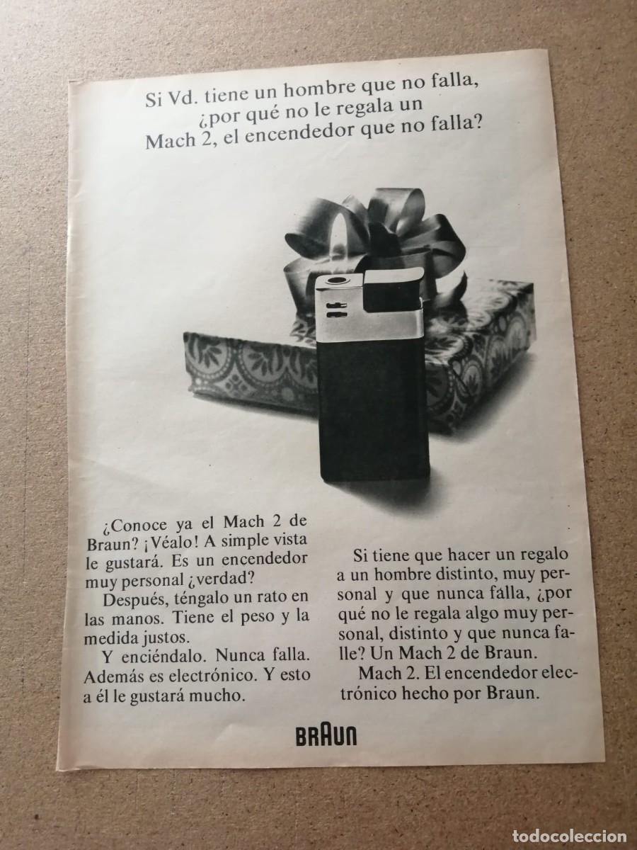 Otros Art&iacute;culos de Coleccionismo en Papel: ANUNCIO. ENCENDEDOR MACH 2, BRAUN