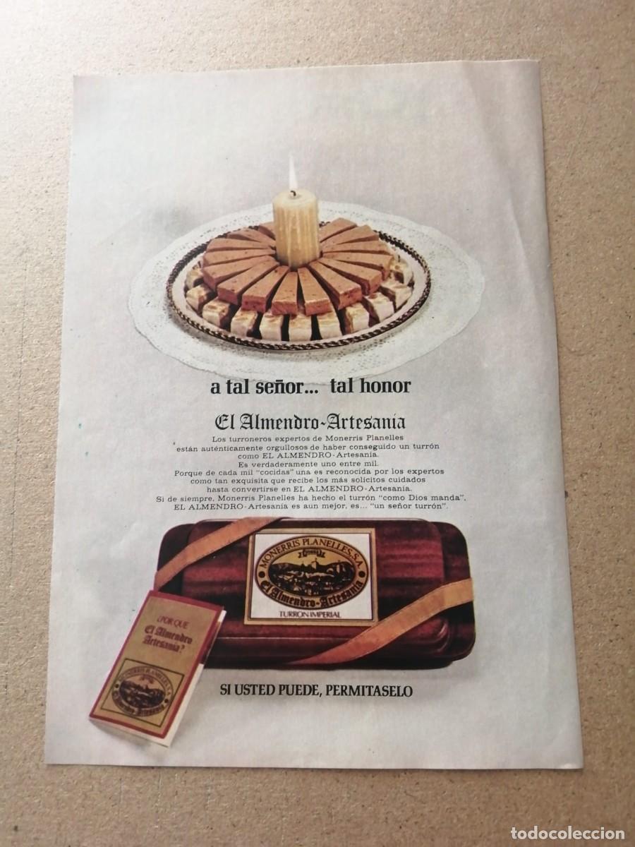Otros Art&iacute;culos de Coleccionismo en Papel: ANUNCIO. TURRON EL ALMENDRO, ARTESANIA