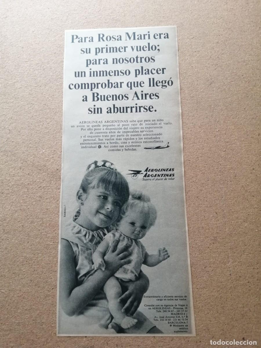 Collectionnisme Papier divers: ANUNCIO. AEROLINEAS ARGENTINAS