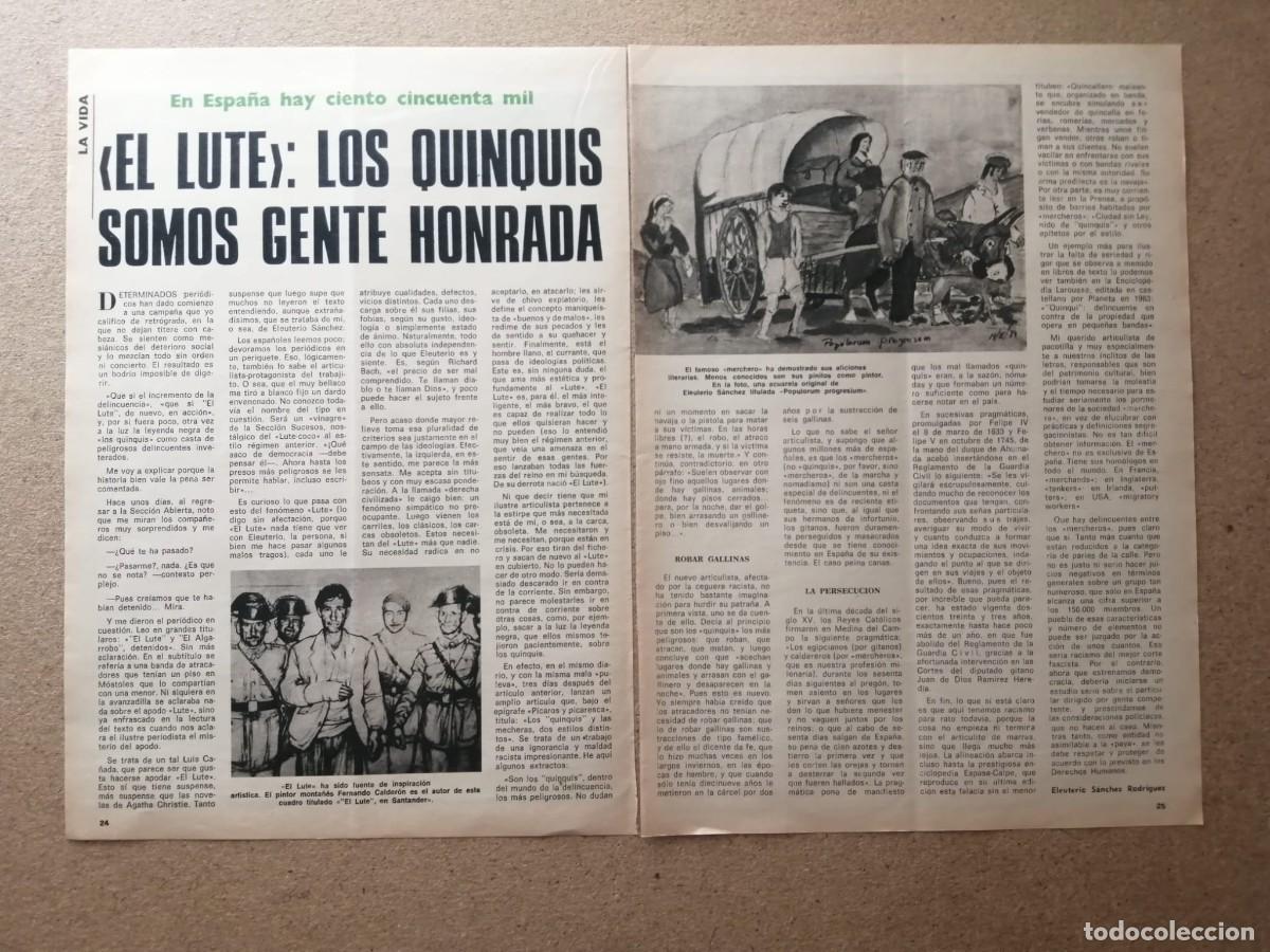 Otros Art&iacute;culos de Coleccionismo en Papel: REPORTAJE. EL LUTE, LOS QUINQUIS SOMOS GENTE HONRADA