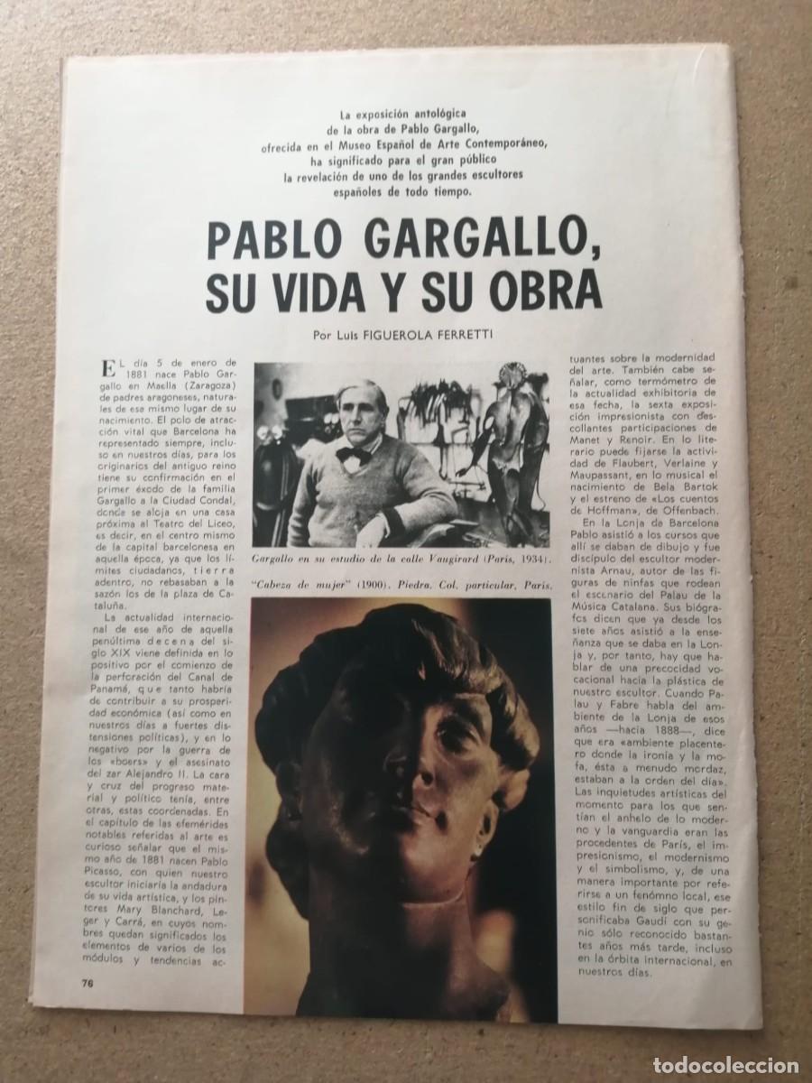 Otros Art&iacute;culos de Coleccionismo en Papel: REPORTAJE. PABLO GARGALLO, SU VIDA Y SU OBRA