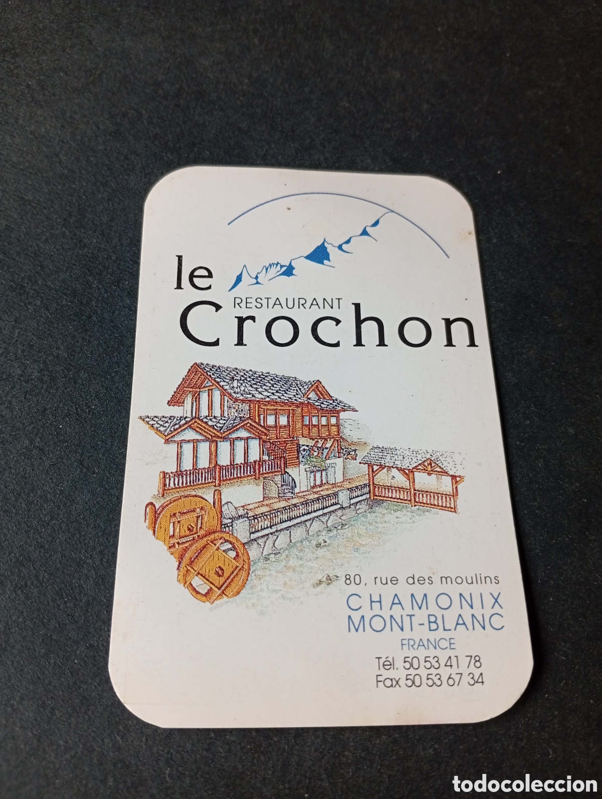 Otros Art&iacute;culos de Coleccionismo en Papel: Tarjeta visita restaurante Le Crochon,chamonix mont blanc