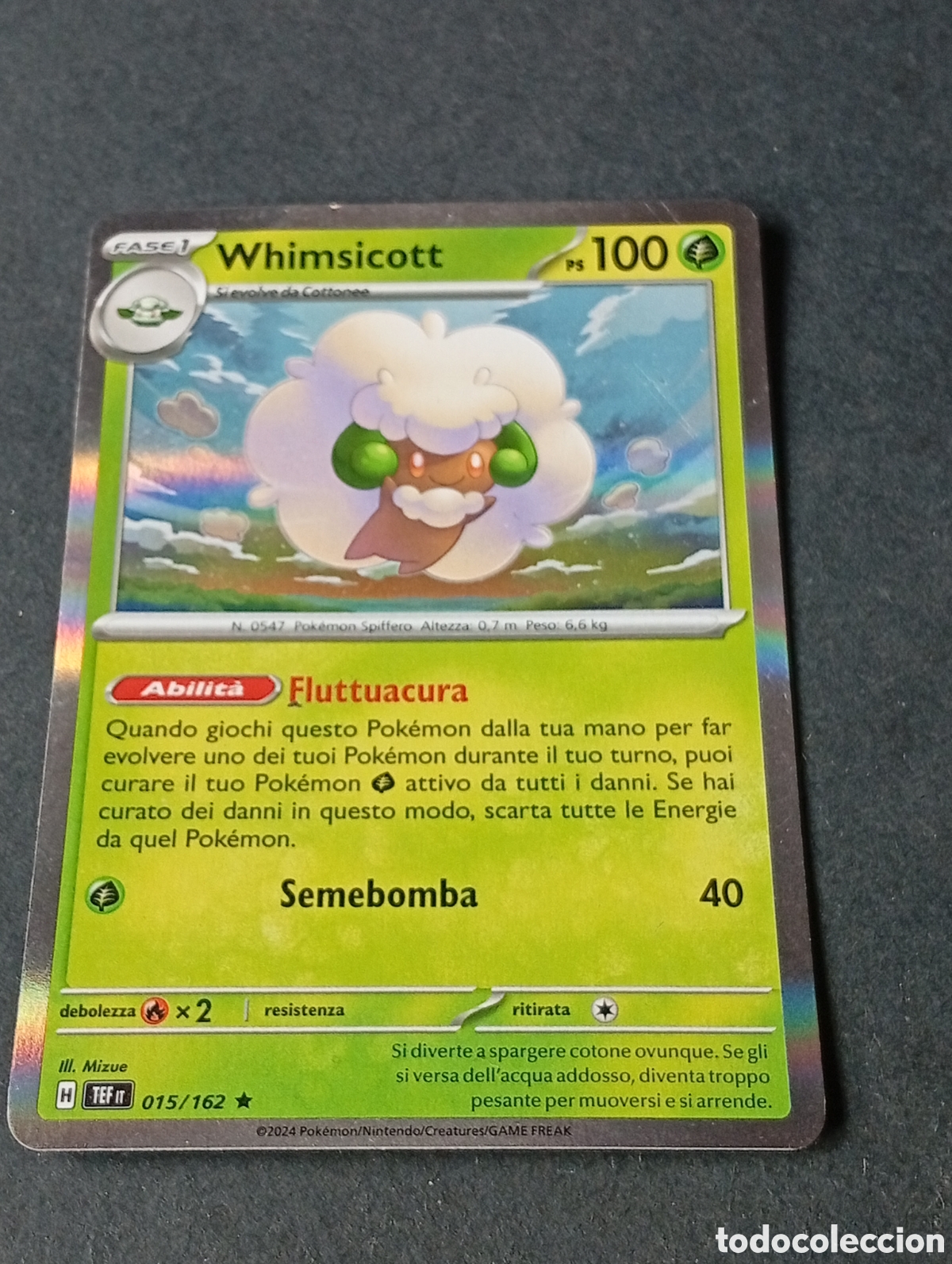 Otros Art&iacute;culos de Coleccionismo en Papel: Carta Pok&eacute;mon Whimsicott