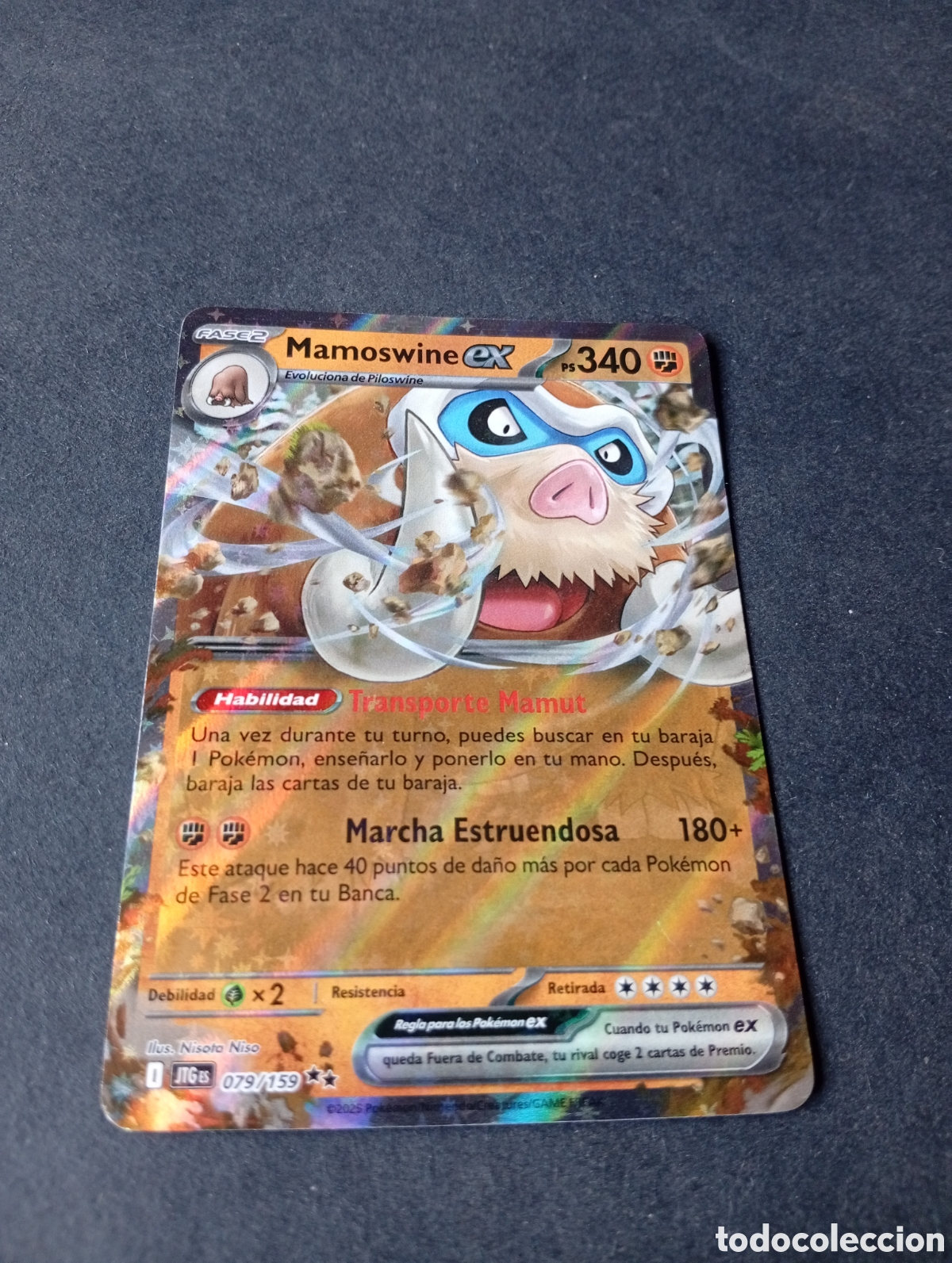Otros Art&iacute;culos de Coleccionismo en Papel: Carta Pok&eacute;mon Mamoswine