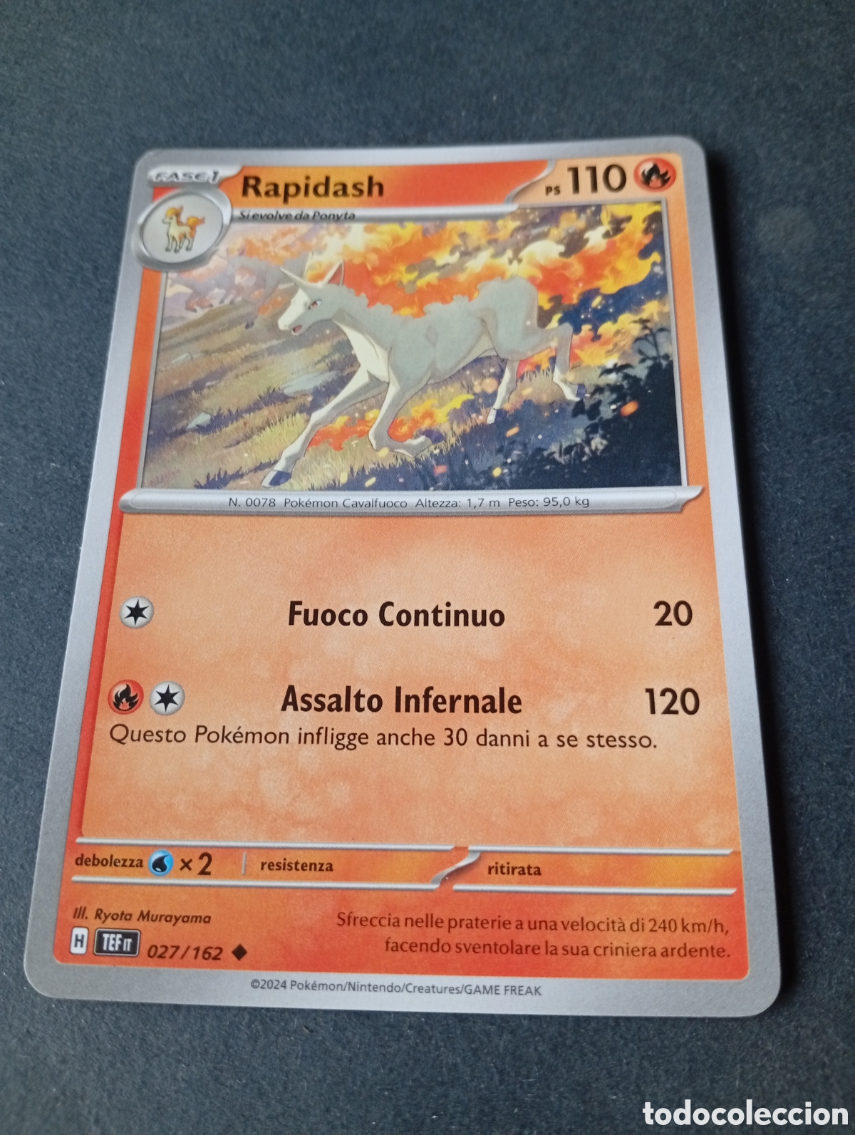 Otros Art&iacute;culos de Coleccionismo en Papel: Carta Pok&eacute;mon Rapidash