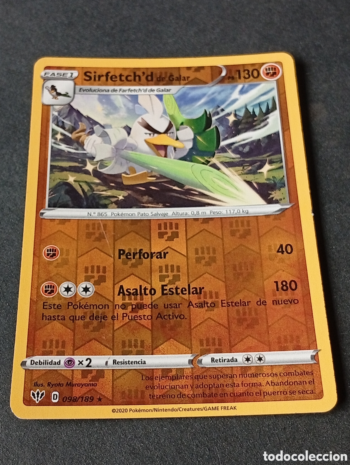Otros Art&iacute;culos de Coleccionismo en Papel: Carta Pok&eacute;mon Sirfetch,d