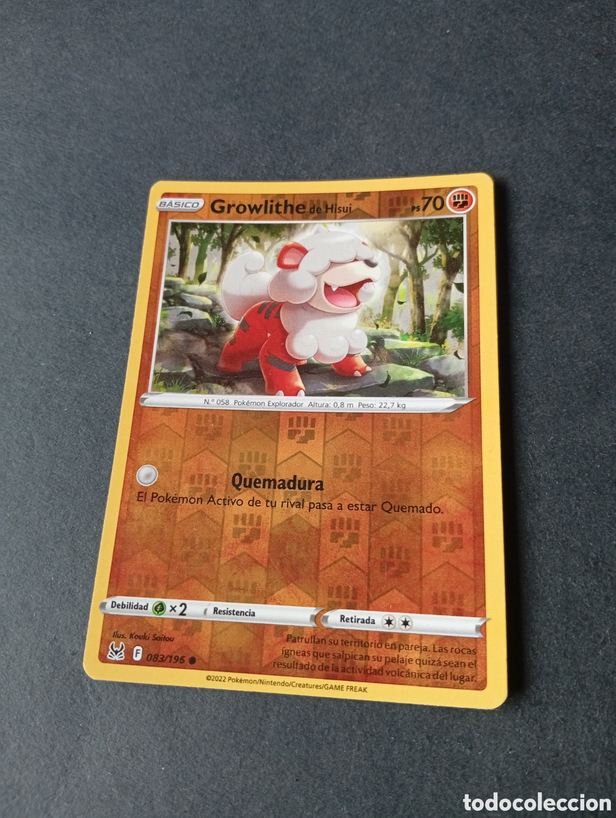 Otros Art&iacute;culos de Coleccionismo en Papel: Carta Pok&eacute;mon Growlithe