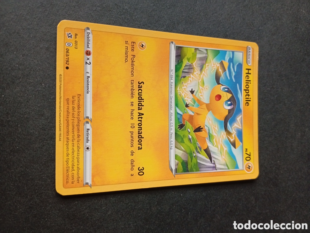 Otros Art&iacute;culos de Coleccionismo en Papel: Carta Pok&eacute;mon Helioptile